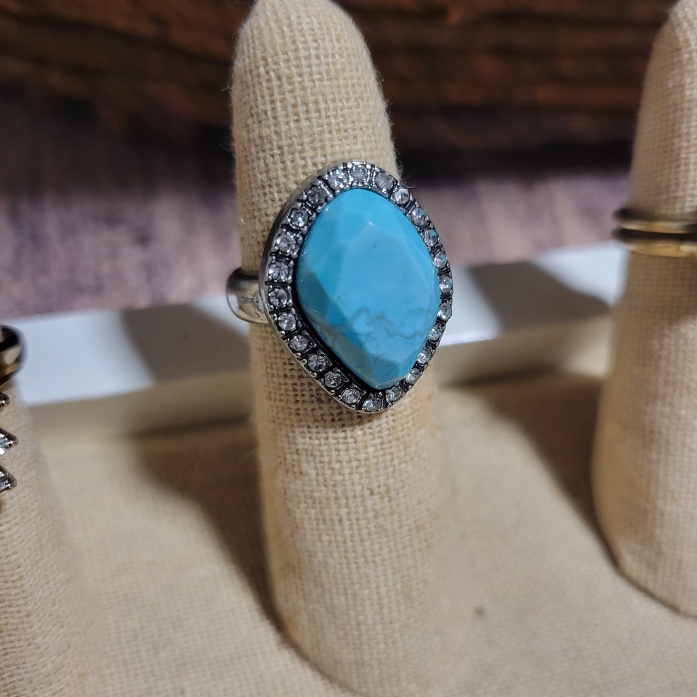 Chloe + Isabel Silver Ring with Turquoise Stone